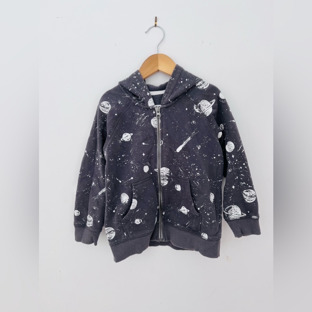 Zip Up Hoodie Grey Space Theme - Carters - Fleece Line